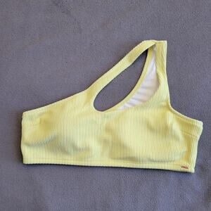 Victorias Secret Pink Swim Bra Top XXL Yellow One Strap Padded Beach Pool Summer